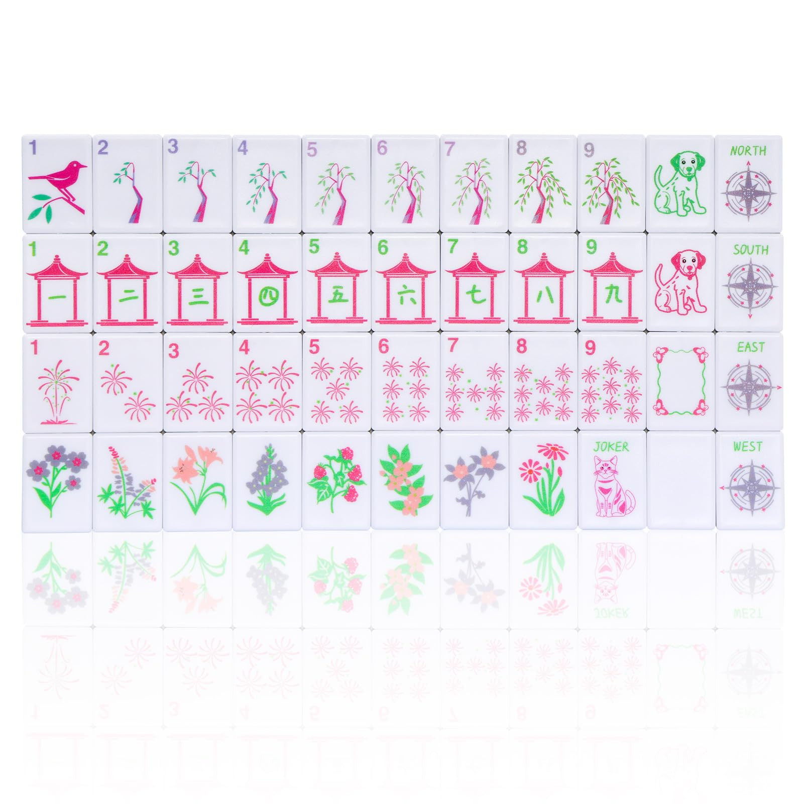 Large Mahjong Set, American Mahjong Game Set with 160 Tiles (1.41’’), 4 Racks & Thickened Whi... | Amazon (US)