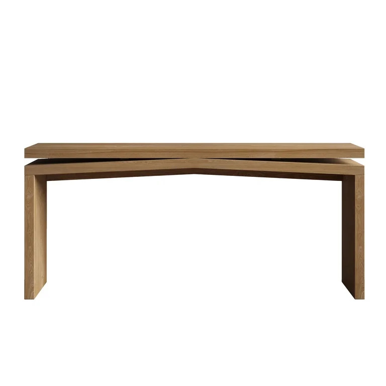 65-Inch Solid Wood Veneer Console Table, Long Farmhouse Entryway Sofa Table for Living Room, Hall... | Walmart (US)