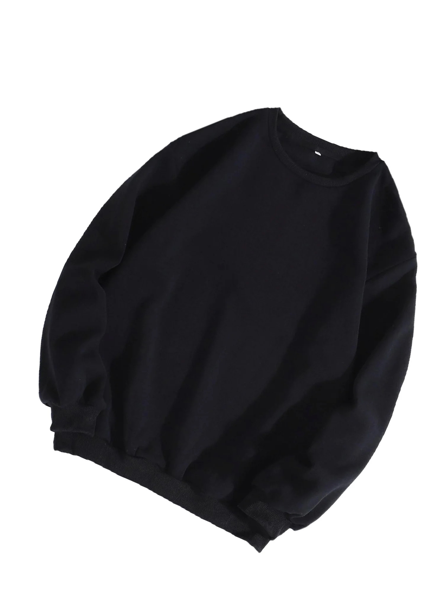 Casual Plain Round Neck Pullovers Long Sleeve Black Women Sweatshirts (Women's) | Walmart (US)