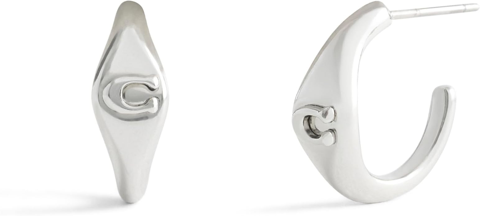 COACH Jewelry Women's Signature Signet Huggie Earrings | Amazon (US)