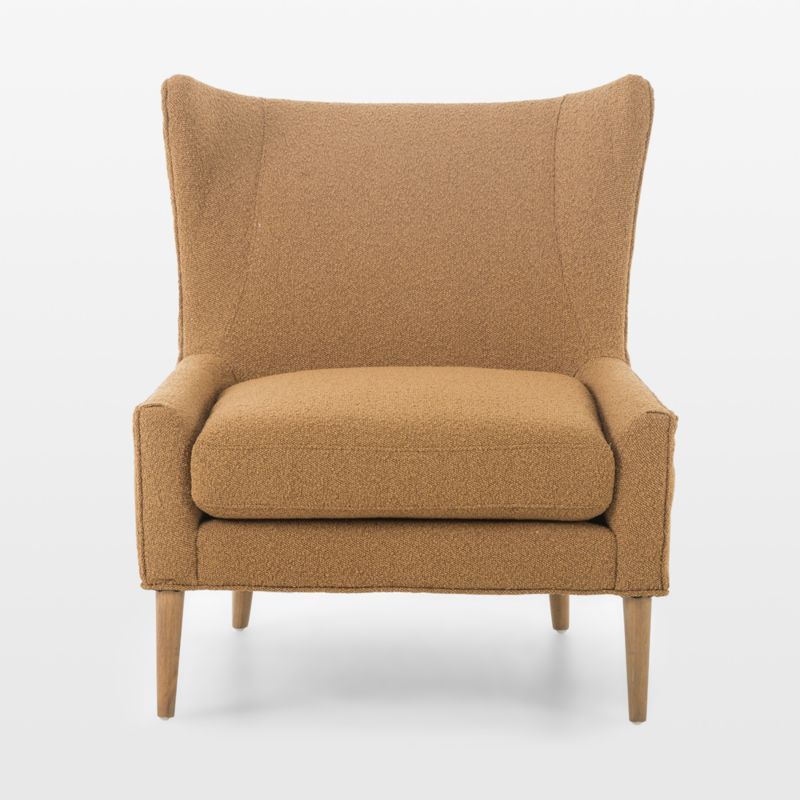 Vuzzo Wingback Accent Chair with Wood Legs | Crate & Barrel | Crate & Barrel