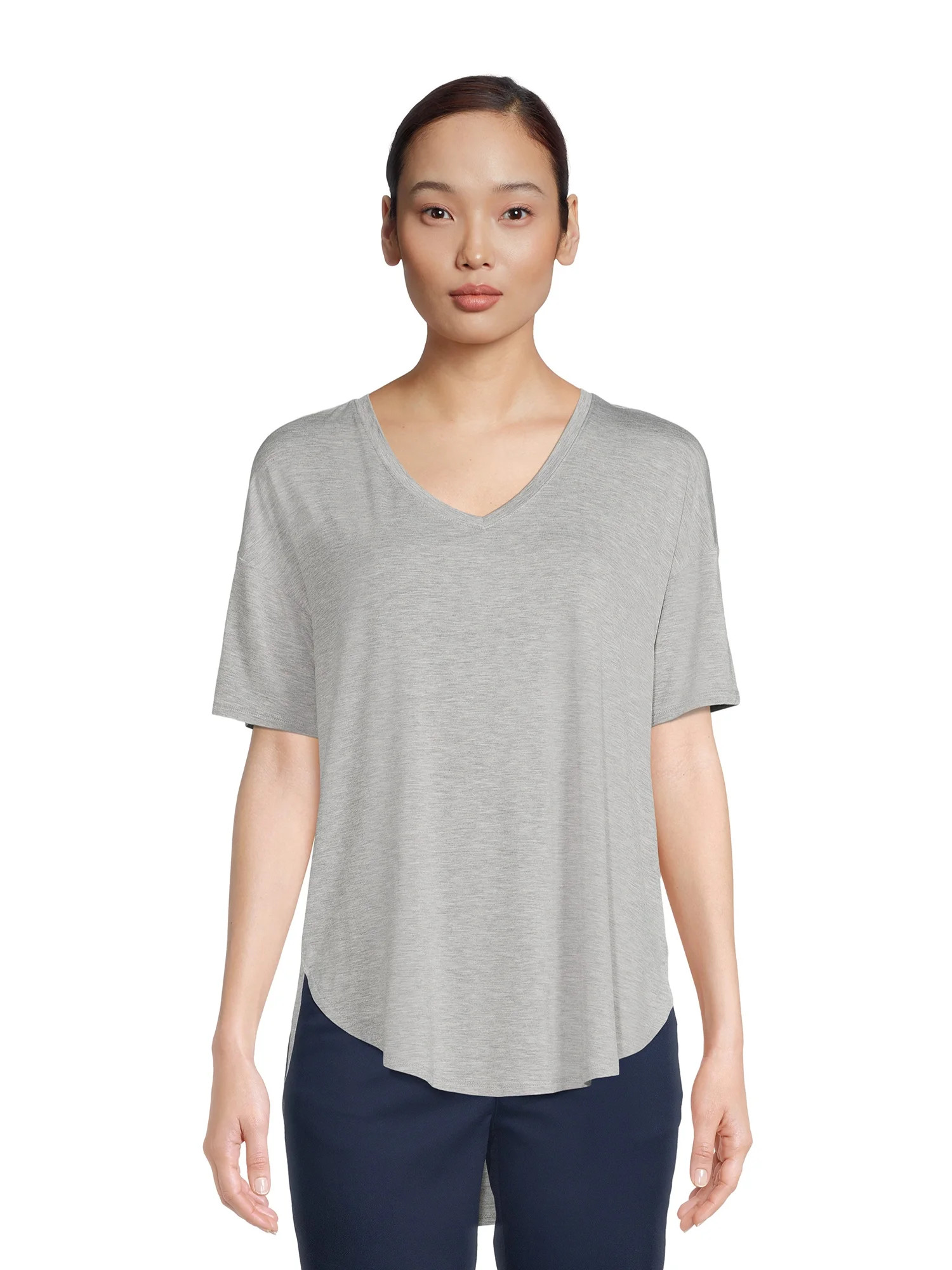 Time and Tru Women's V-Neck Tunic T- Shirt | Walmart (US)