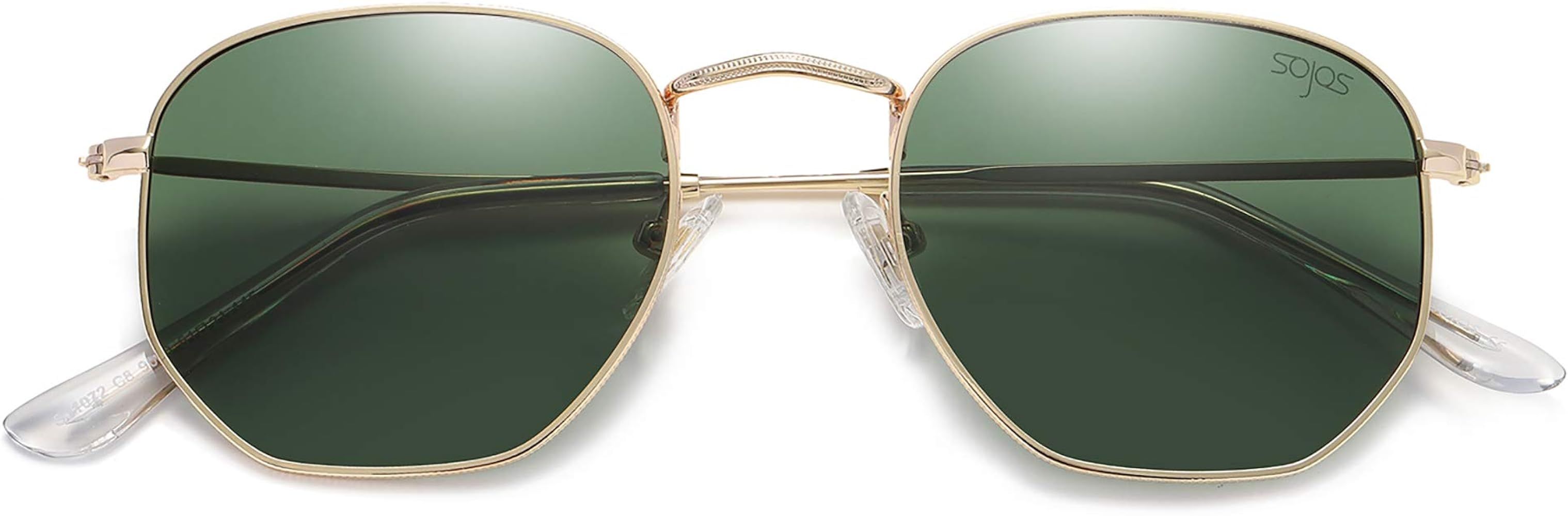 SOJOS Polarized Sunglasses for Women and Men Small Hexagonal Mirrored Lens SJ1072 | Amazon (US)