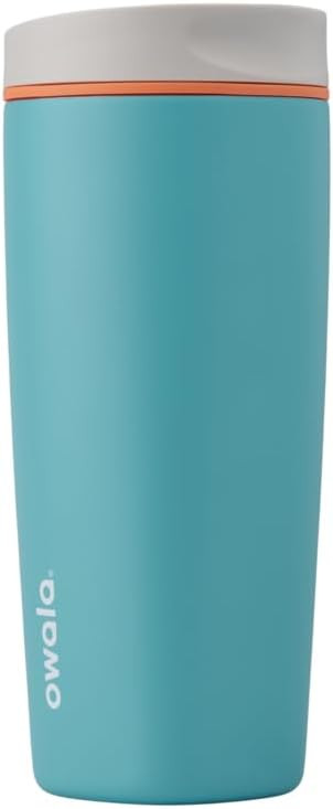 Owala SmoothSip Slider Insulated Stainless Steel Coffee Tumbler, Reusable Iced Coffee Cup, Hot Co... | Amazon (US)