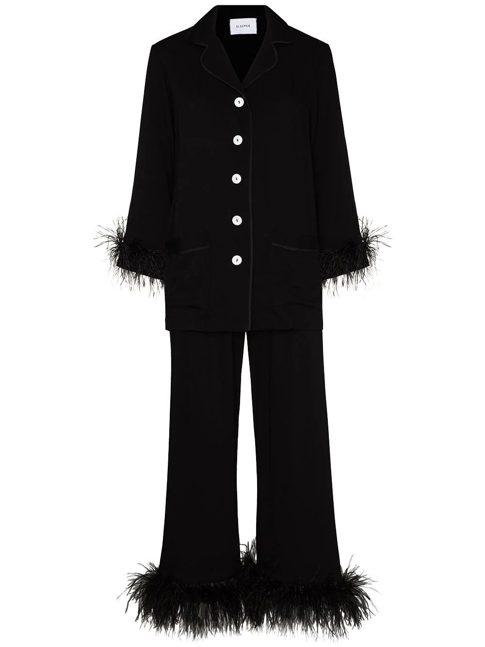 feather detail pajama set | Farfetch Global