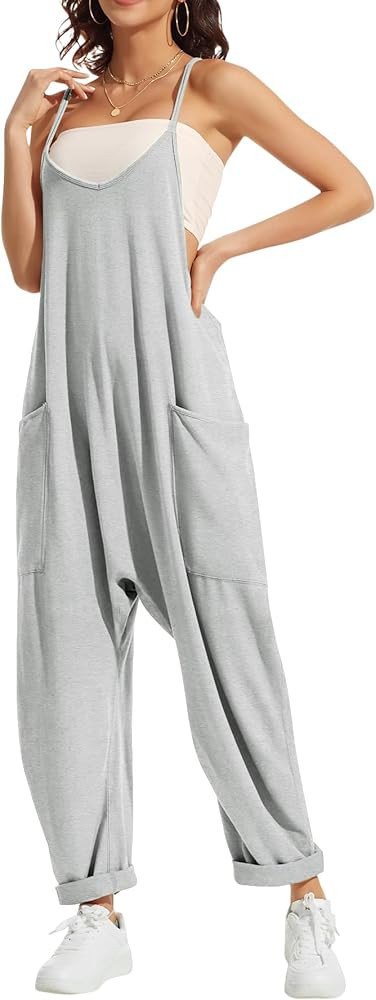 CAIYING Jumpsuit for Women Casual Rompers Sleeveless Loose Stretchy Strap Baggy Overalls Cotton J... | Amazon (CA)