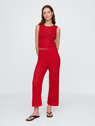100% Cotton Crochet Ankle Pants | Gap (US)