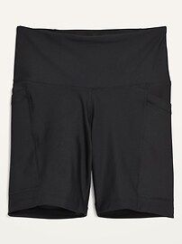 High-Waisted PowerSoft Side-Pocket Biker Shorts for Women -- 6-inch inseam | Old Navy (US)