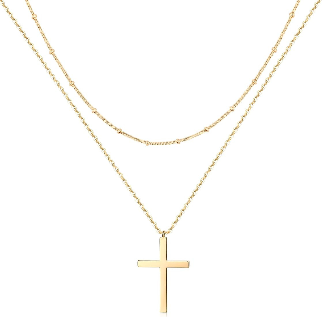 MEVECCO Layered Heart Necklace Pendant Handmade 18k Gold Plated Dainty Gold Choker Arrow Bar Laye... | Amazon (US)