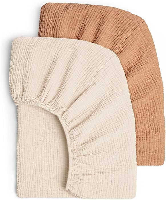 Lulu moon Muslin Crib Sheets 28"x 52" 2 Pack | Amazon (US)