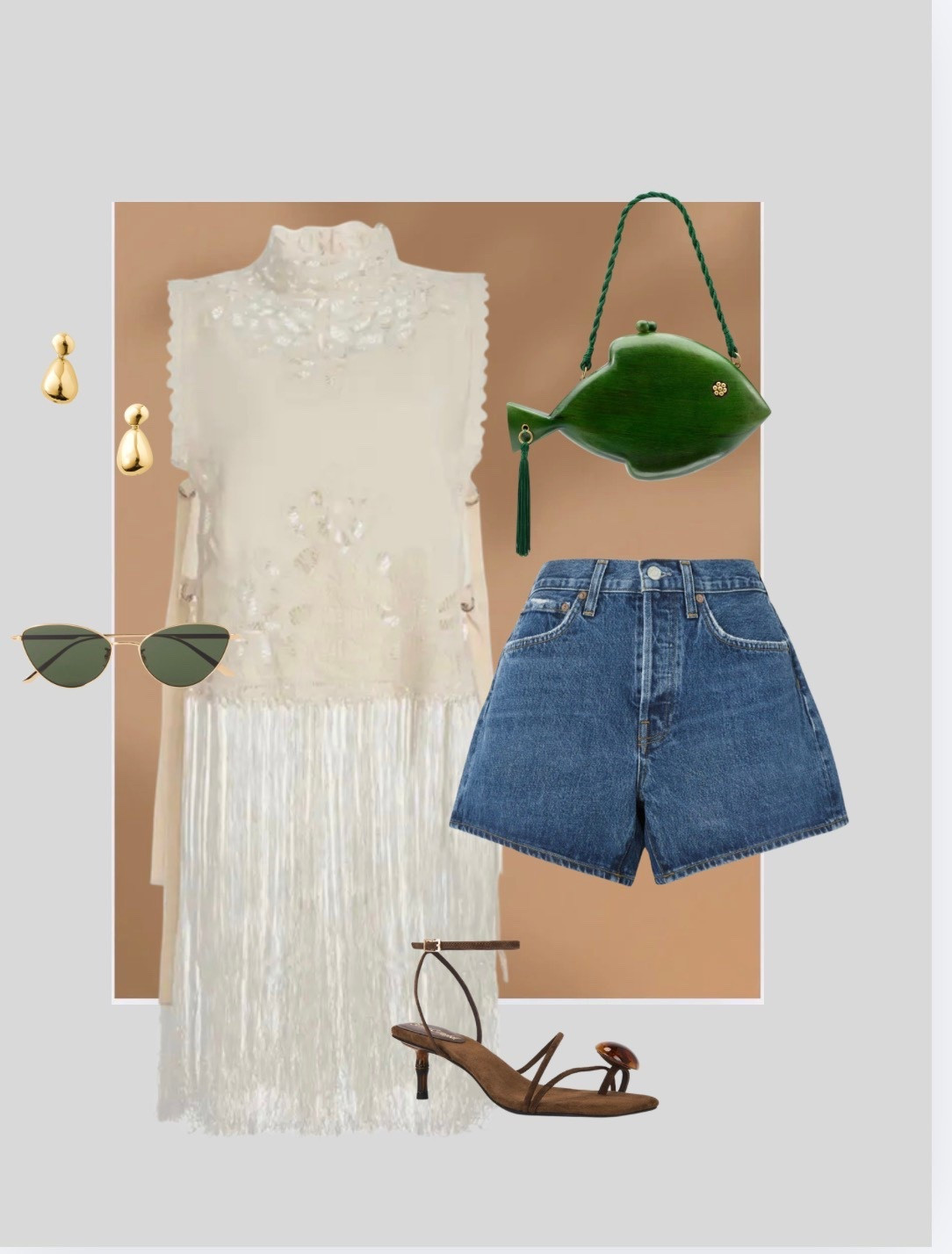 This lace iand fringe top is perfect for a warm weather getaway or festival look. Paired it with this statement Simon Miller bag. #vacationoutfit

#LTKFestival #LTKmomlife #LTKootd