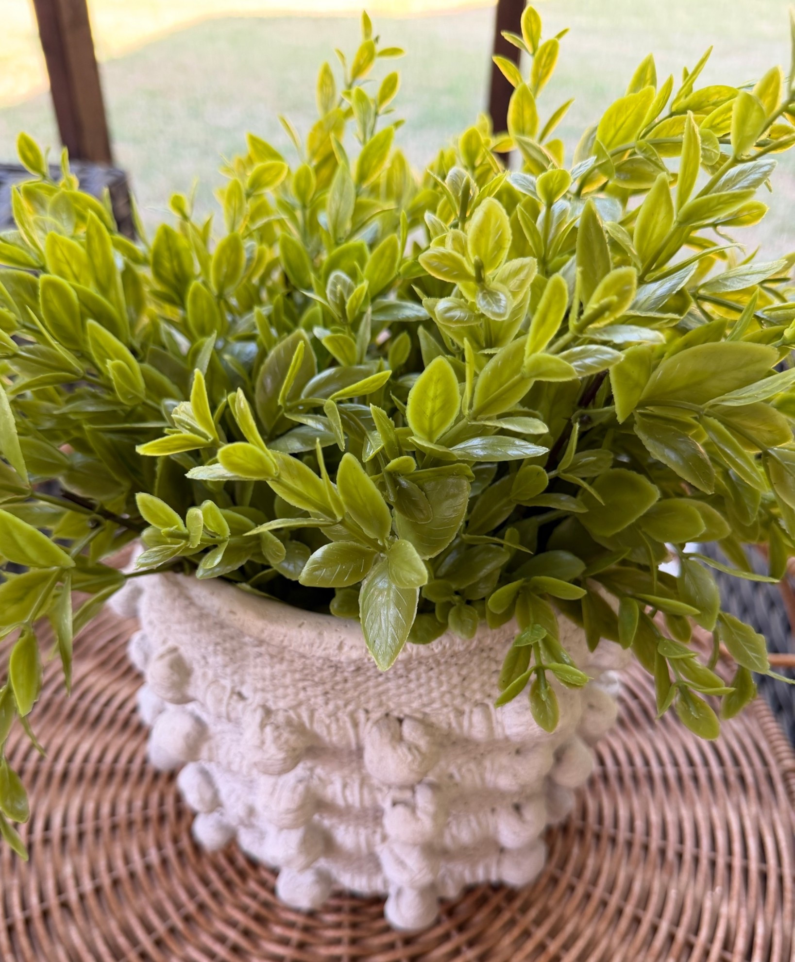 Love this greenery! I am getting our pool house ready for the season and I love using pretty faux flowers inside so I don’t have to worry about watering!