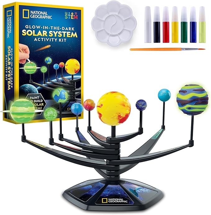 National Geographic Glow-in-the-Dark Solar System Model Kit for Kids - Build & Paint a 3D Planeta... | Amazon (US)