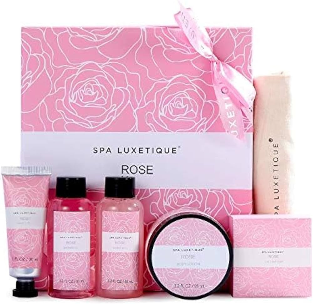 Spa Luxetique Gifts for Women, Bath and Body Gifts Set 6pcs Gift Baskets Rose Bath Sets for Women... | Amazon (US)