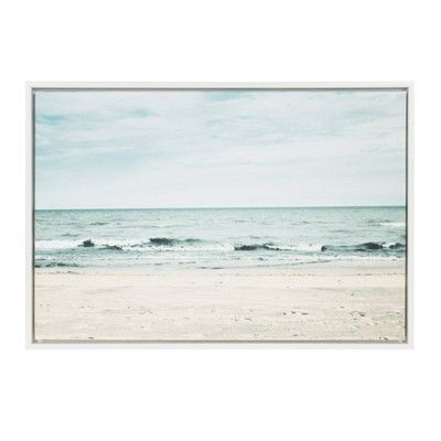 23" x 33" Sylvie Beach 2 Framed Canvas by F2 Images White - Kate and Laurel | Target