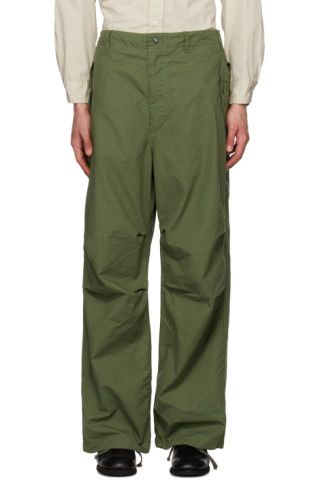 Engineered Garments - Green Pleated Trousers | SSENSE