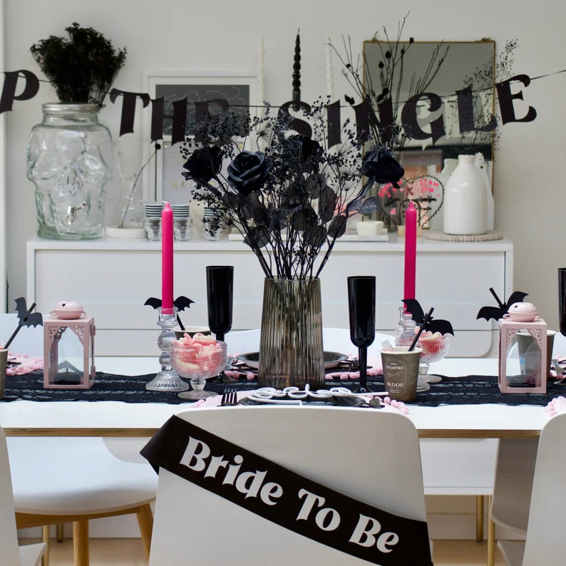 RIP the Single Life Banner, Hen Party Banner, Black Glitter Banner, Hen Party, Hen Party Bunting,... | Etsy (US)