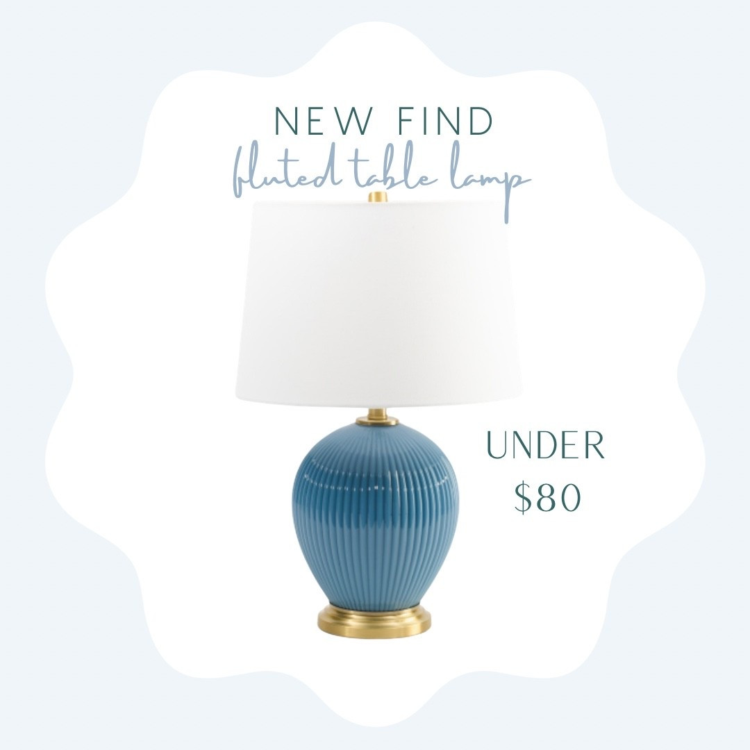 Designer lookalike lamp under $80!!
Looks like pottery barn but for way less! 

Fluted lamp, blue lamp, lighting