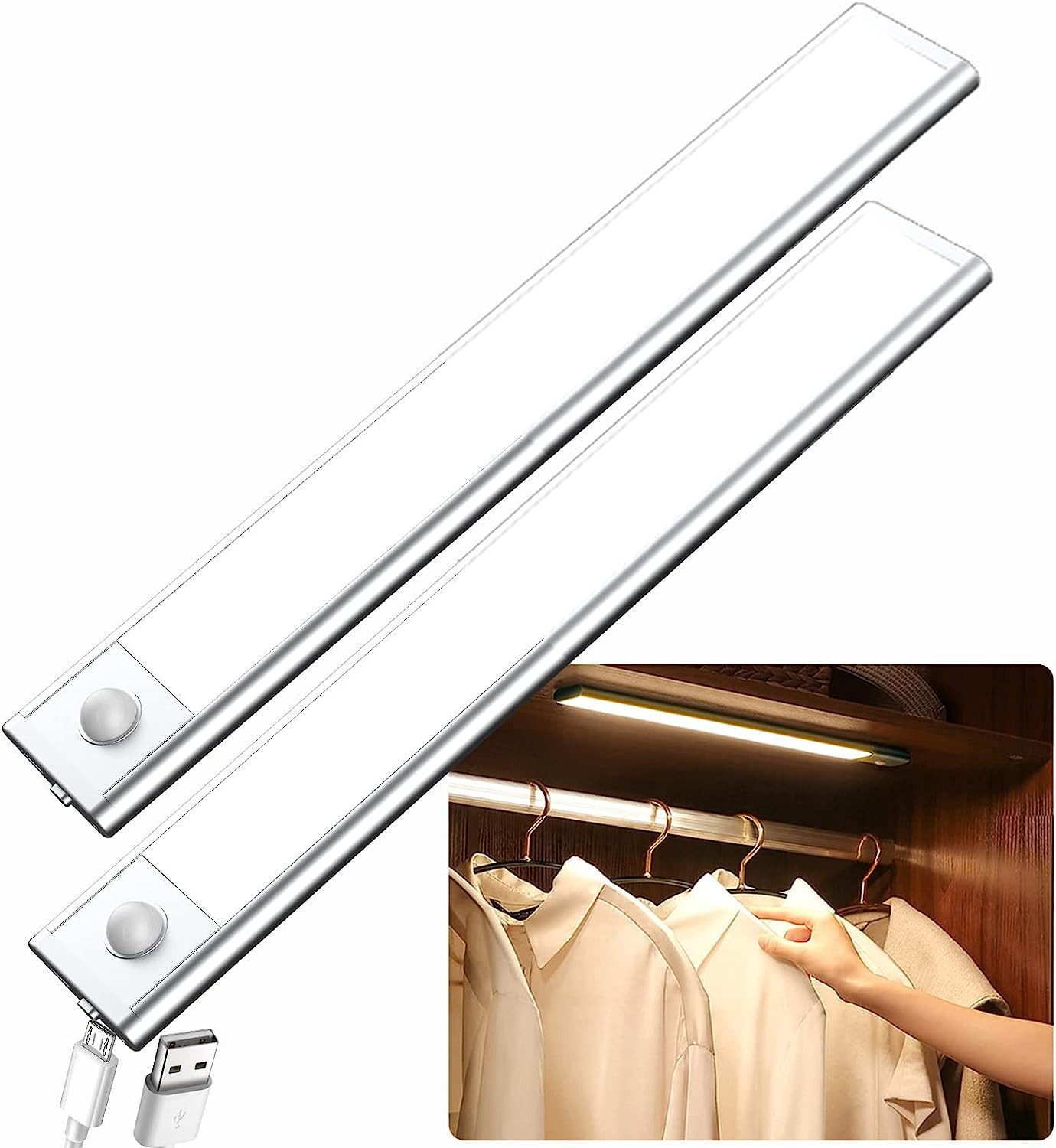 Under Cabinet Lights with Motion Sensor,Under Counter Closet Lighting,Wireless USB Rechargeable K... | Amazon (US)
