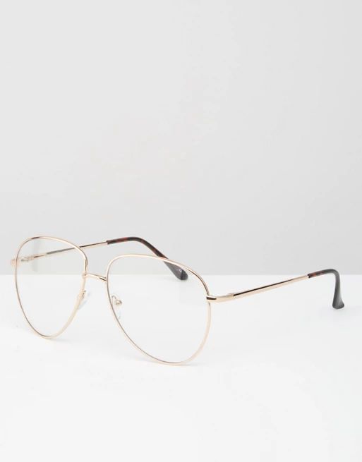 ASOS Geeky Metal Frame Clear Glasses | ASOS US