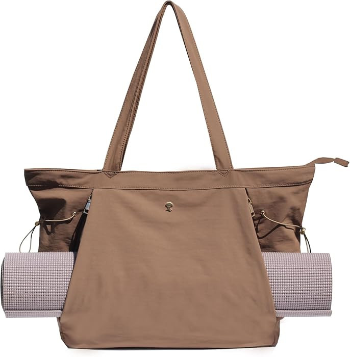 ESVAN Yoga Tote Bag for Women Shoulder Bags Drawstring for Office Workout Travel Carryall Pilates... | Amazon (US)