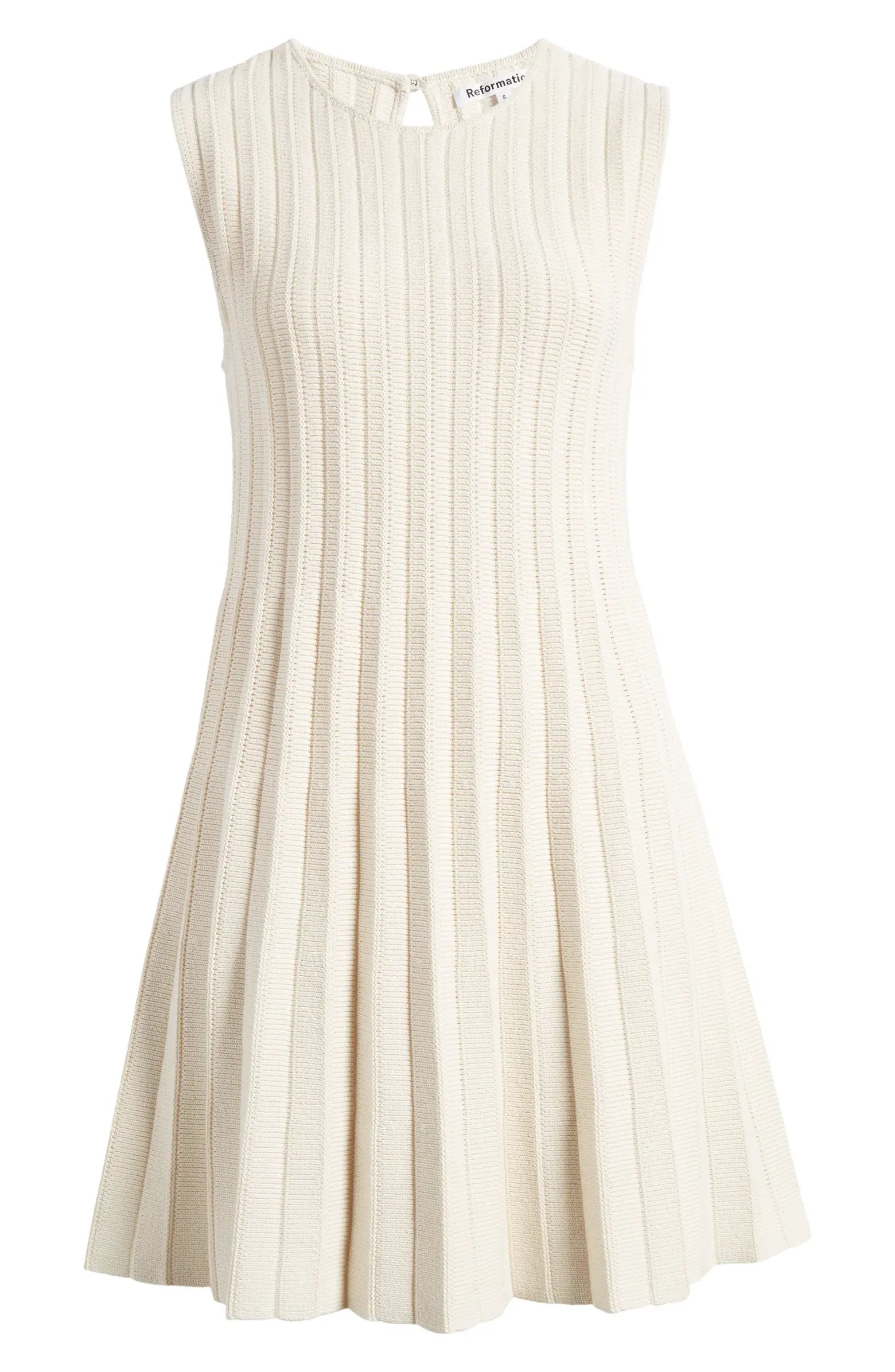 Ezra Pleated Knit Organic Cotton Minidress | Nordstrom