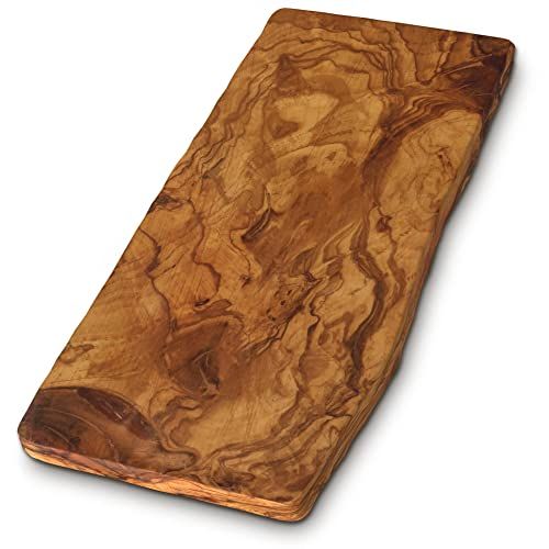 Olive Wood Long Charcuterie Board | Rustic Large Wooden Cutting Board for Kitchen | Cheese and Br... | Amazon (US)