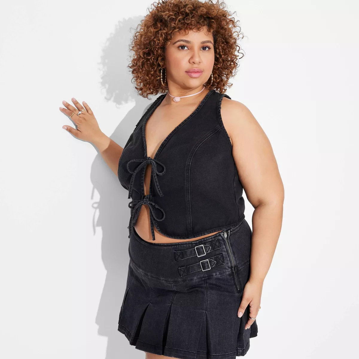 Women's Tie-Front Denim Vest - Wild Fable™ | Target