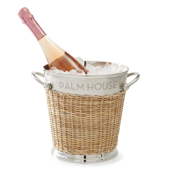 Silver and Wicker Ice Bucket | Mark and Graham