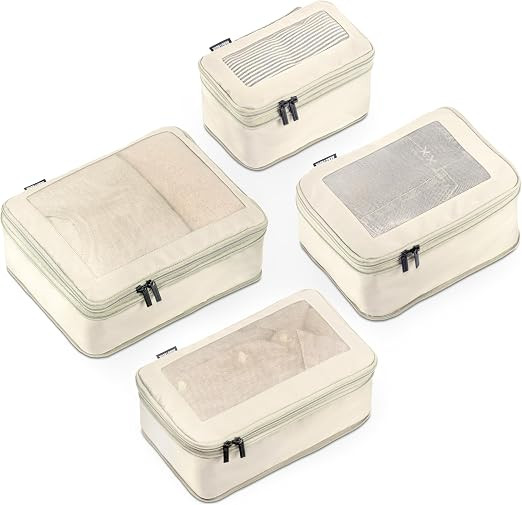 Compression Packing Cubes for Travel - Luggage Organizer Bags - Double Zipper Packing Cubes for S... | Amazon (US)