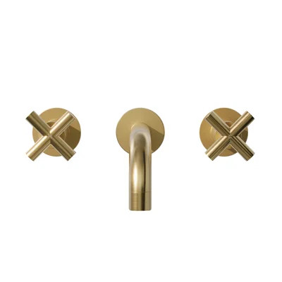 Ivy 8 In. Widespread Double Cross-Handle Wall Mount Bathroom Faucet | Wayfair North America
