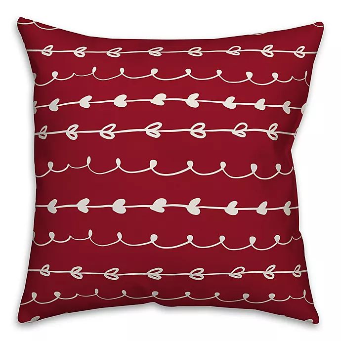 Designs Direct Valentines Doodles Square Throw Pillow in Red | Bed Bath & Beyond | Bed Bath & Beyond