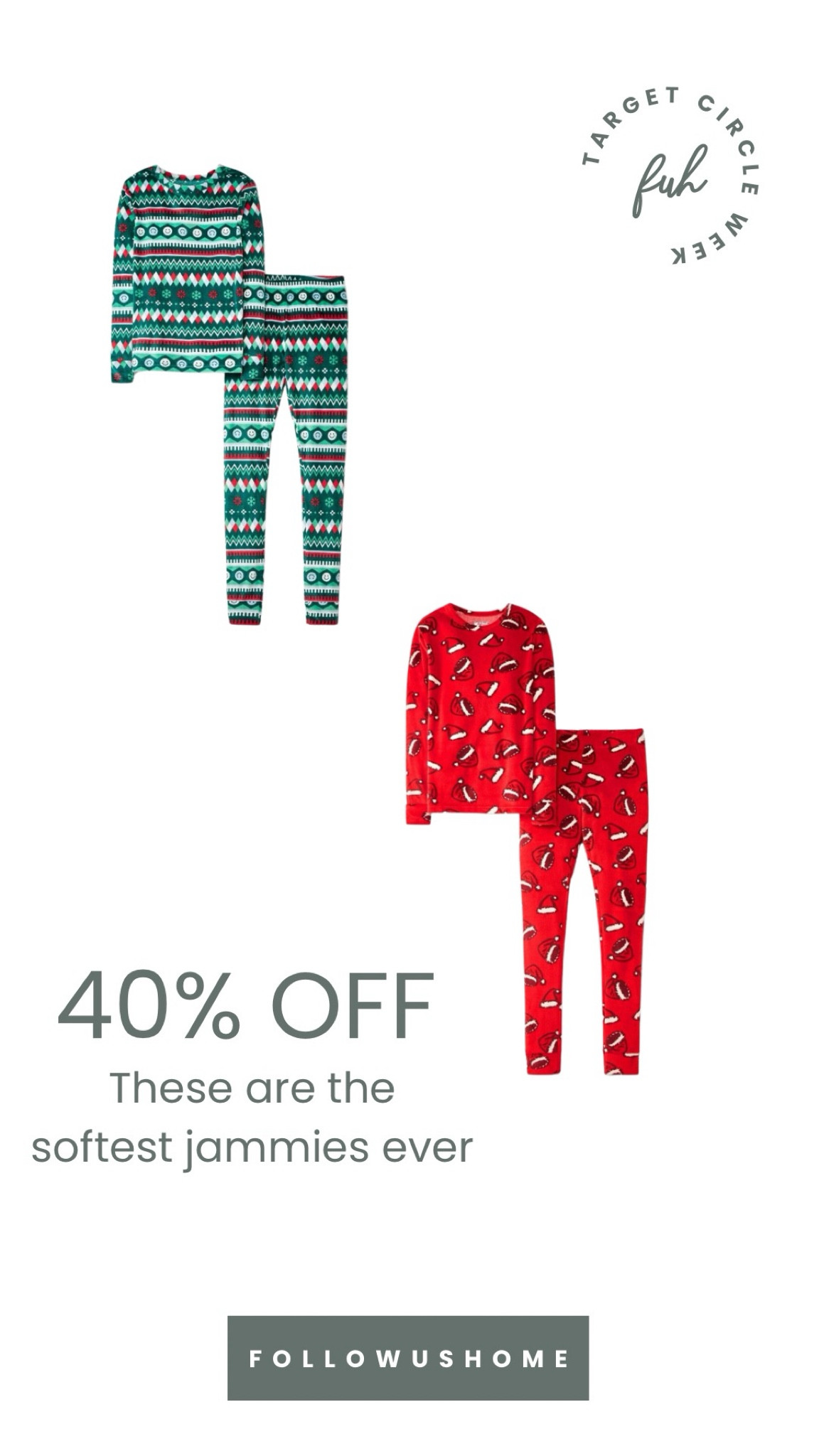 Target circle week, kids jammies, neutral Christmas pajamas, 40% off.

#LTKkids #LTKSeasonal #LTKsalealert