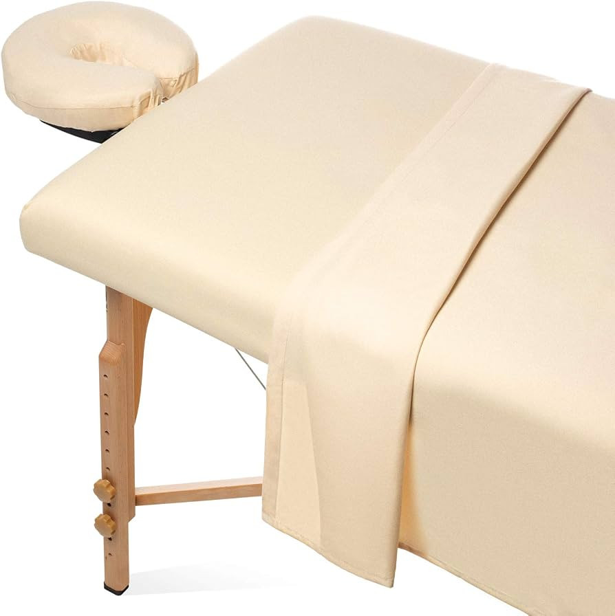Saloniture 3-Piece Flannel Massage Table Sheet Set - Soft Cotton Facial Bed Cover - Includes Flat... | Amazon (US)