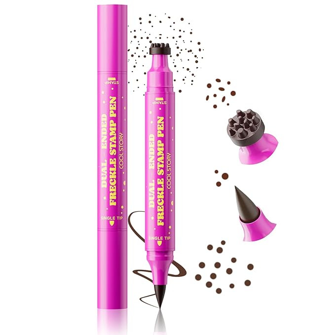Beauty Glazed Dual-Ended Freckle Stamp Pen – Realistic Faux Freckles Makeup with Soft Sponge St... | Amazon (US)