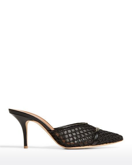 Malone Souliers 70mm Napa Mesh Slide Mules | Neiman Marcus