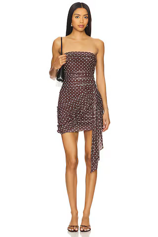 Amanda Uprichard x REVOLVE Anja Dress in Chocolate Brown Polka Dot from Revolve.com | Revolve Clothing (Global)