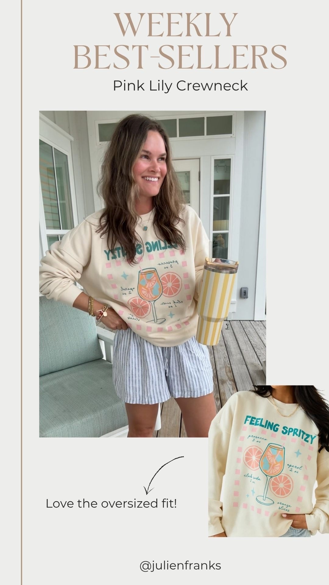 Obsessed with this oversized crewneck lately 🍹 the colors are even cuter in person.

#LTKgrwm #LTKootd #LTKmomlife