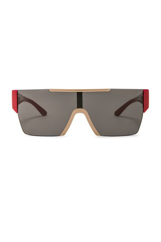 Square Sunglasses in Beige & Dark Grey | Revolve Clothing (Global)