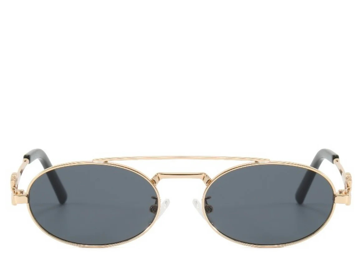 Amalfi Coast Black & Gold Oval Sunglasses | Jewel Boutique