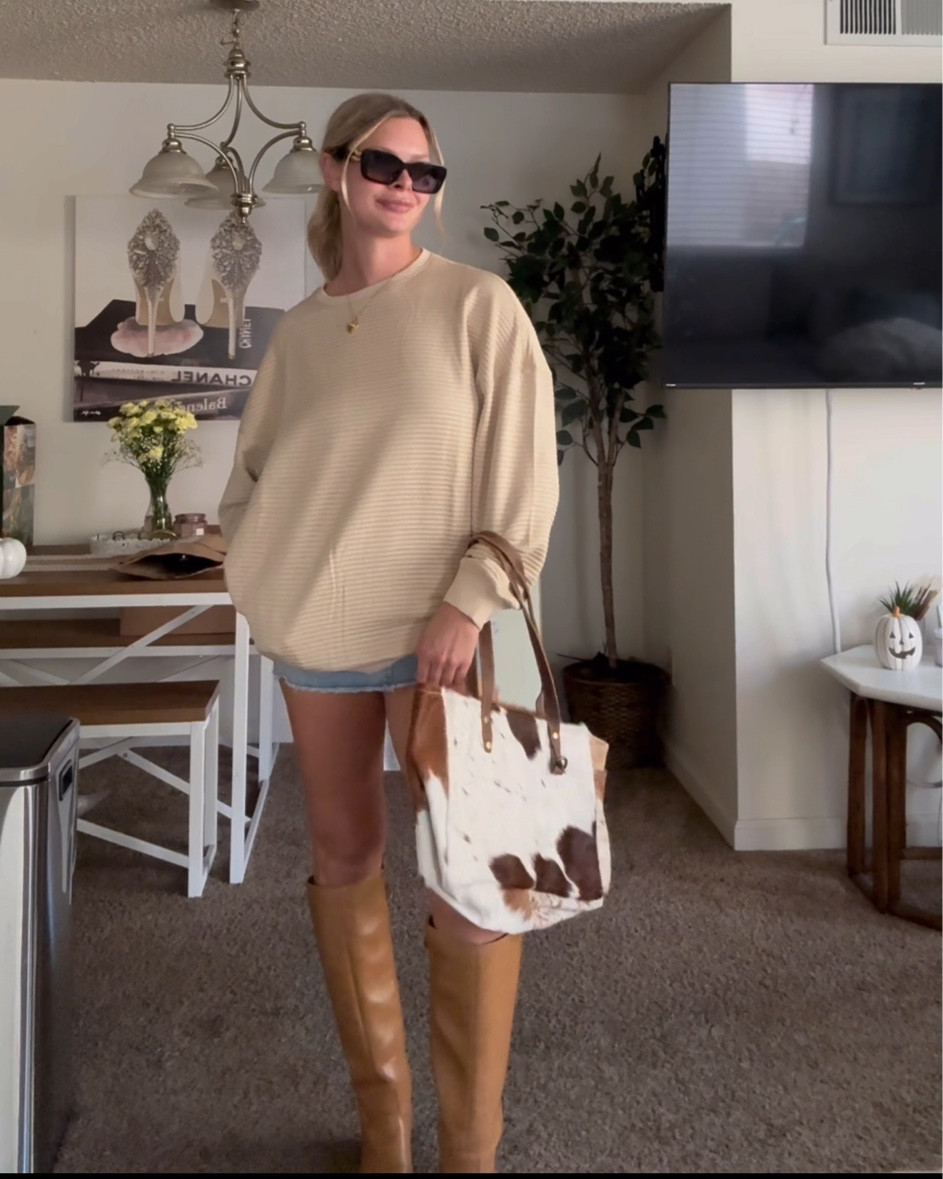 Outfit 1 from Merokeety IG Reel 🤠
Purse: cowhide tote bag (linked)
Boots: from Nordstrom rack but sold out now- dupe to the Frye boot. Linking similar below 

#LTKStyleTip #LTKFindsUnder50 #LTKSeasonal