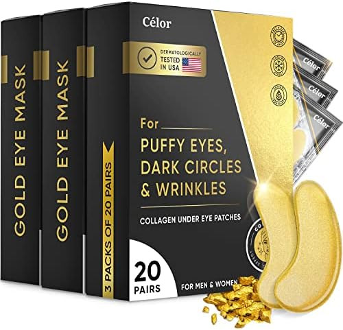 Under Eye Patches (60 Pairs) - Gold Under Eye Mask Amino Acid & Collagen Skin Care Products, Eye Pat | Amazon (US)