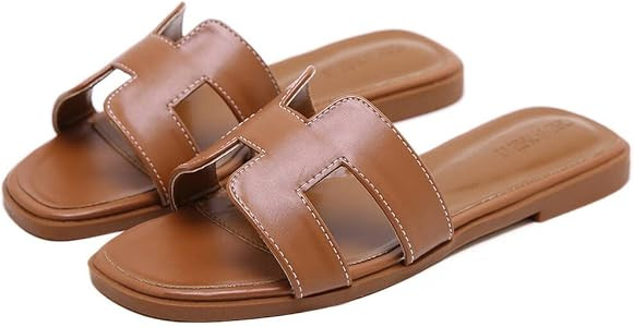 OUREET Womens Sandals Band Slides Summer Flat Sandals for women | Amazon (US)