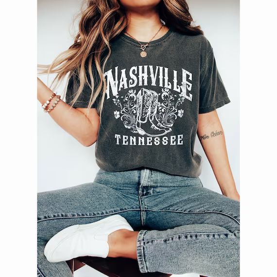 Nashville Shirt Country Music Shirt Cute Western Shirts Comfort Colors Shirt Boho Western Shirt C... | Etsy (US)