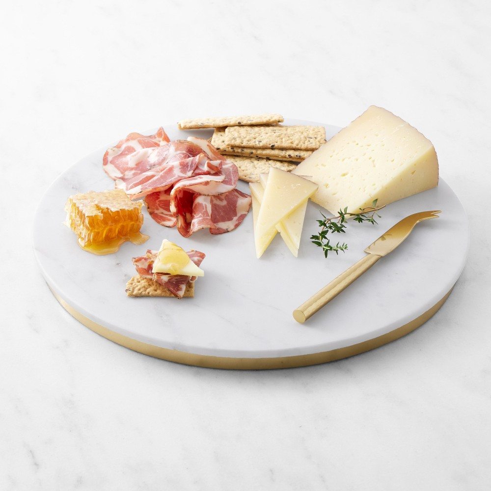Marble &amp; Brass Round Board | Williams-Sonoma