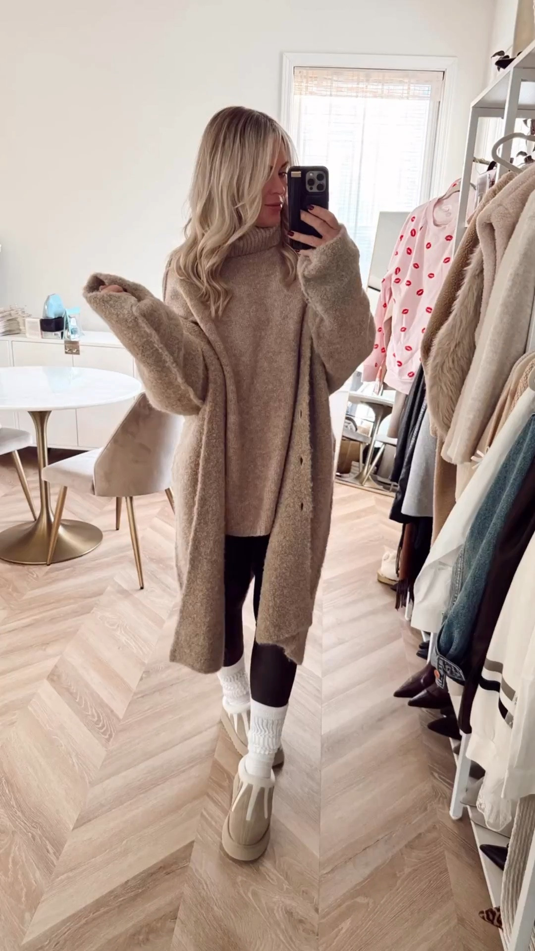 Winter outfit! 
Tunic: I did medium bc I like to dry mine😬
Fleece lined leggings: small 

Ugg. Fleece lined leggings. Tunic. Sweater. Spanx. Amazon fashion. Tazz. 

#LTKFindsUnder50 #LTKSaleAlert #LTKStyleTip