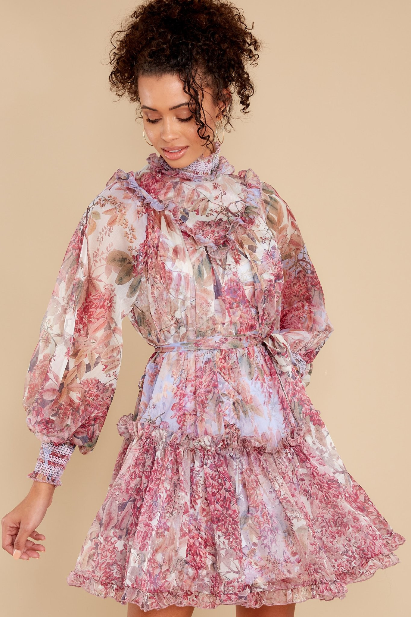 Beginning To Flourish Lavender Floral Print Dress | Red Dress 