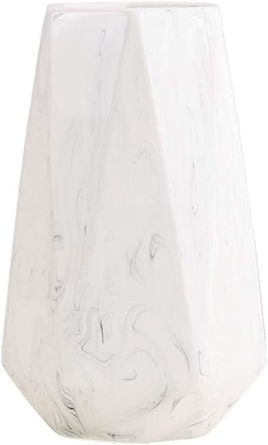 HCHLQLZ 8 Inch White Marble Ceramic Flower Vase Home Decor Vase and Table Centerpieces Vase for F... | Amazon (UK)