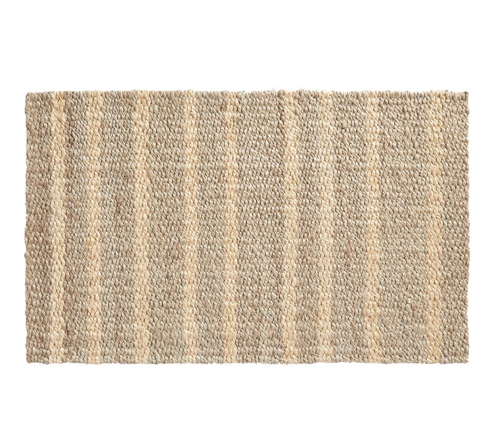 Asha Vertical Striped Jute Doormat, 18 x 30&amp;quot;, Gray Multi | Pottery Barn (US)