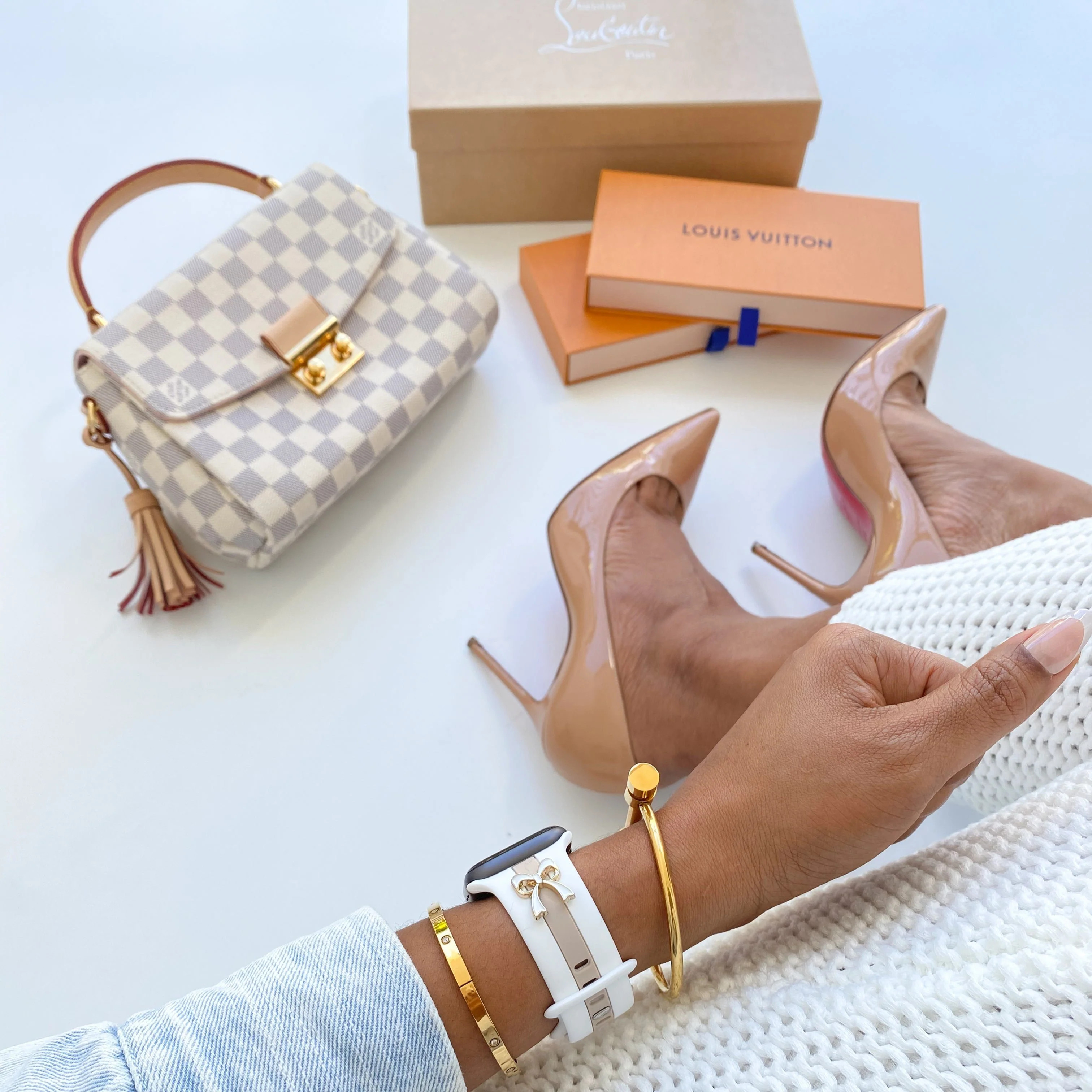 Skye White & Nude Sand Smart Watch Band | StrawberryAvocados